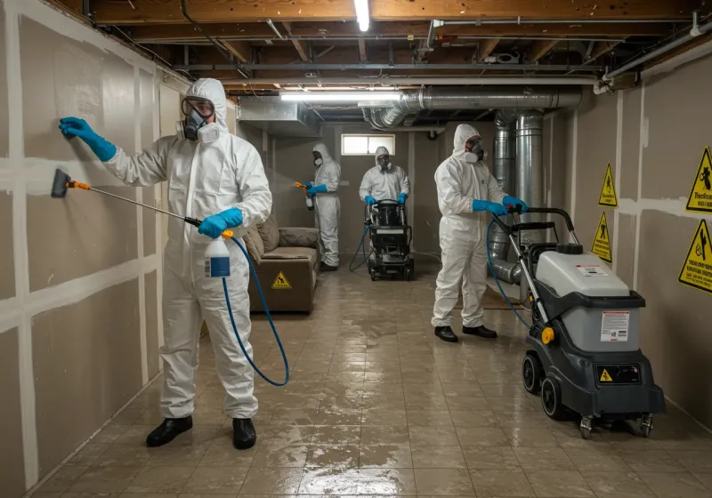 Basement Moisture Removal and Structural Drying process in Red Oaks Mill, NY